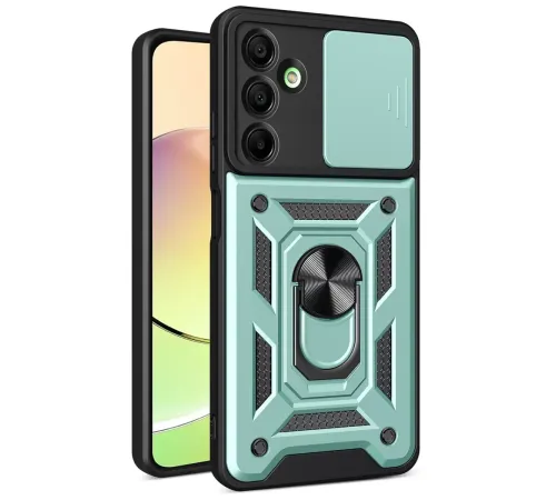Samsung Galaxy A26 Kılıf Pars Lens Yüzüklü Silikon - Yeşil