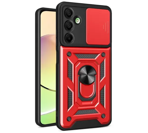 Samsung Galaxy A36 Kılıf Pars Lens Yüzüklü Silikon - Kırmızı