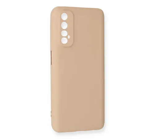 Realme 7 Kılıf Nano içi Kadife Silikon - Pudra