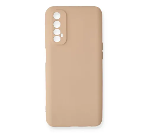 Realme 7 Kılıf Nano içi Kadife Silikon - Pudra