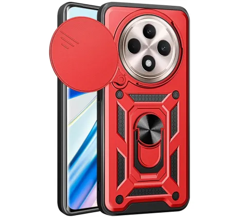 Xiaomi Redmi 14C Kılıf Pars Lens Yüzüklü Silikon - Kırmızı