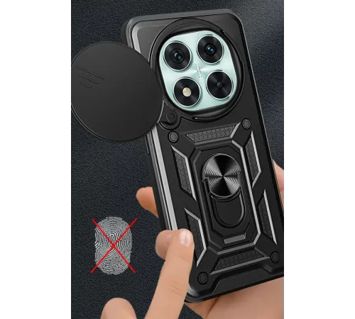 Xiaomi Redmi Note 14 Pro 5G Kılıf Pars Lens Yüzüklü Silikon - Siyah