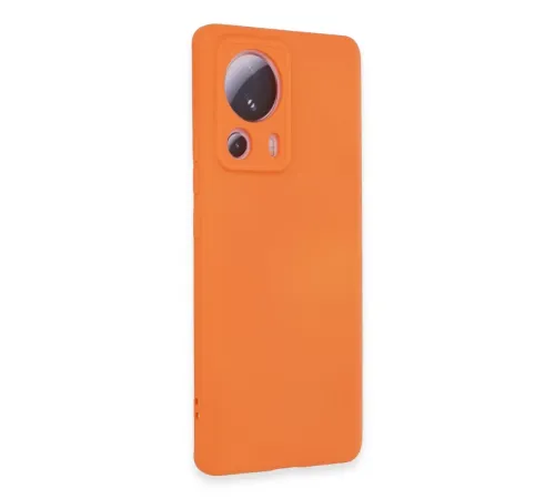Xiaomi Mi 13 Lite Kılıf Nano içi Kadife Silikon - Turuncu