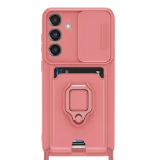 Samsung Galaxy S25 Plus Kılıf Zuma Kartvizitli Yüzüklü Silikon - Pembe