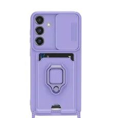 Samsung Galaxy S25 Plus Kılıf Zuma Kartvizitli Yüzüklü Silikon - Lila