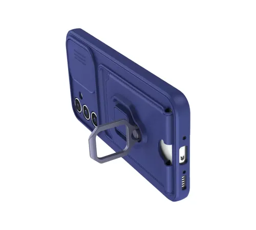 Samsung Galaxy A26 Kılıf Zuma Kartvizitli Yüzüklü Silikon - Lacivert