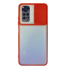 Xiaomi Redmi Note 11 Kılıf Palm Buzlu Kamera Sürgülü Silikon - Kırmızı
