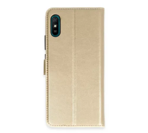 Xiaomi Redmi 9A Kılıf Trend S Plus Kapaklı Kılıf - Gold
