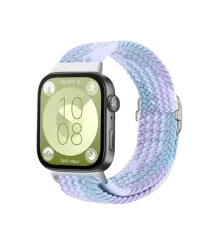 Huawei Fit 4 Star Kordon - Lila-Beyaz