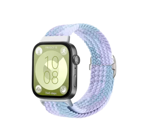 Huawei Fit 4 Star Kordon - Lila-Beyaz