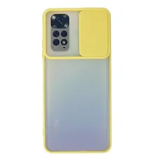 Xiaomi Redmi Note 11 Kılıf Palm Buzlu Kamera Sürgülü Silikon - Sarı