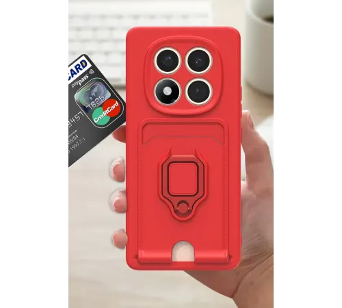 Xiaomi Redmi Note 14 Pro Plus Kılıf Zuma Kartvizitli Yüzüklü Silikon - Lacivert