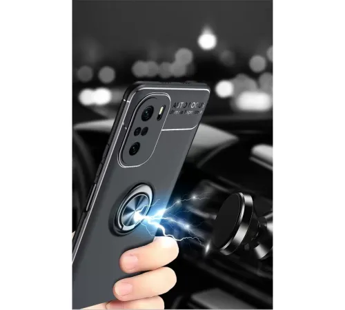 Xiaomi Poco F3 Kılıf Range Yüzüklü Silikon - Mavi