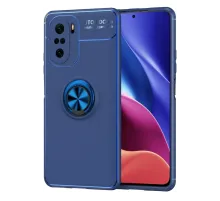 Xiaomi Poco F3 Kılıf Range Yüzüklü Silikon - Mavi
