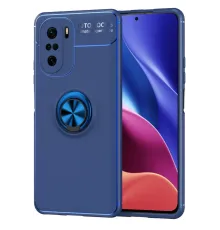 Xiaomi Poco F3 Kılıf Range Yüzüklü Silikon - Mavi