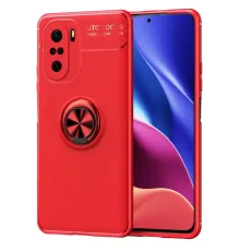 Xiaomi Poco F3 Kılıf Range Yüzüklü Silikon - Kırmızı