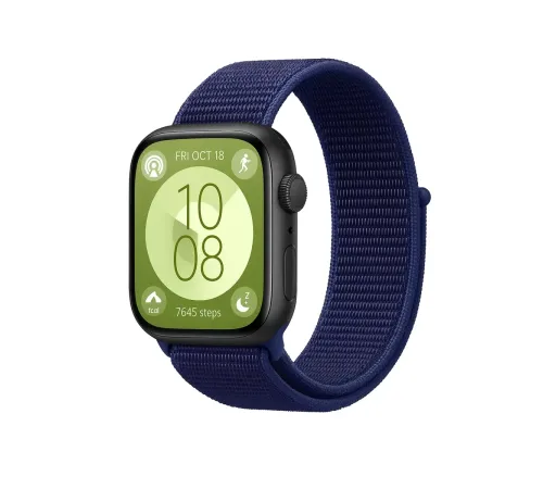 Huawei Fit 4 Hasırlı Cırtcırtlı Kordon - Lacivert-Mürdüm