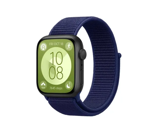 Huawei Fit 4 Hasırlı Cırtcırtlı Kordon - Lacivert-Mürdüm