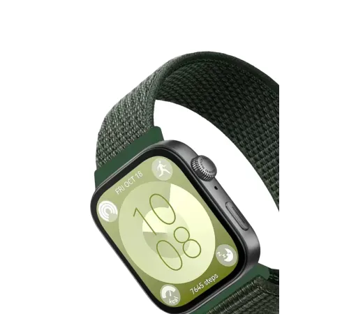 Huawei Fit 4 Hasırlı Cırtcırtlı Kordon - Koyu Yeşil