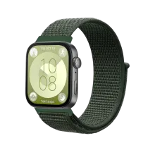 Huawei Fit 4 Hasırlı Cırtcırtlı Kordon - Koyu Yeşil