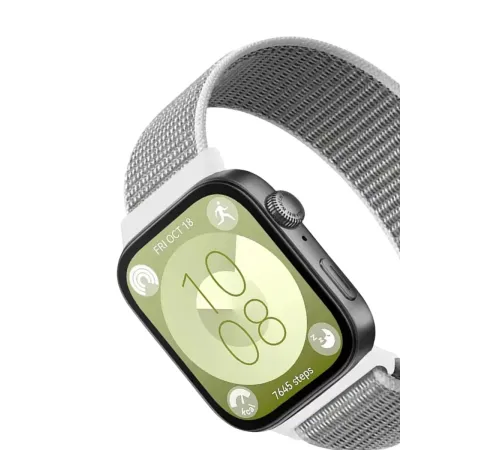 Huawei Fit 4 Hasırlı Cırtcırtlı Kordon - Beyaz