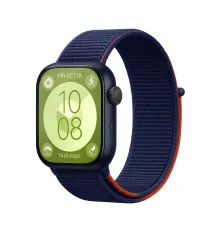 Huawei Fit 4 Hasırlı Cırtcırtlı Kordon - Lacivert-Turuncu