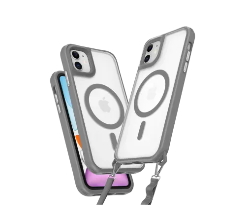Apple iPhone 12 Kılıf Enka Magsafe Silikon Kılıf - Titan Gri