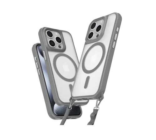 Apple iPhone 14 Pro Max Kılıf Enka Magsafe Silikon Kılıf - Titan Gri