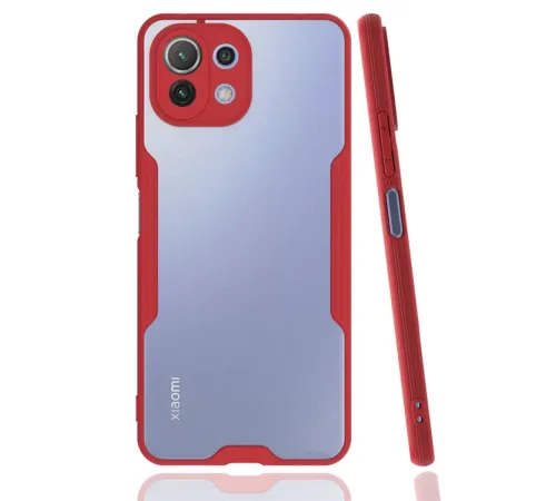 Xiaomi Mİ 11 Lite Kılıf Platin Silikon - Kırmızı