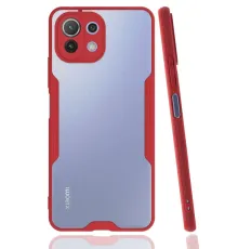 Xiaomi Mİ 11 Lite Kılıf Platin Silikon - Kırmızı