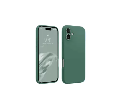 Apple iPhone 16 Kılıf First Silikon - Koyu Yeşil