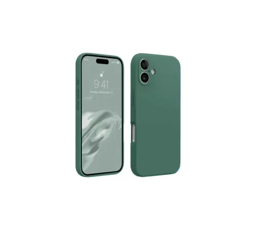 Apple iPhone 16 Kılıf First Silikon - Koyu Yeşil