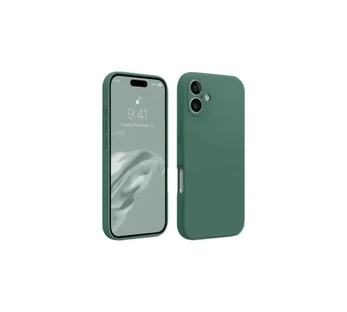 Apple iPhone 16 Kılıf First Silikon - Koyu Yeşil