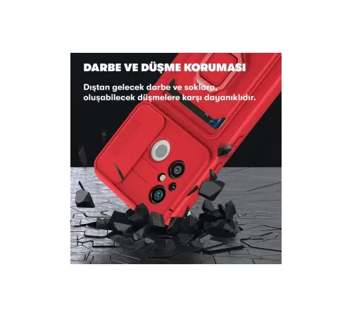 Xiaomi Redmi 12C Kılıf Zuma Kartvizitli Yüzüklü Silikon - Siyah