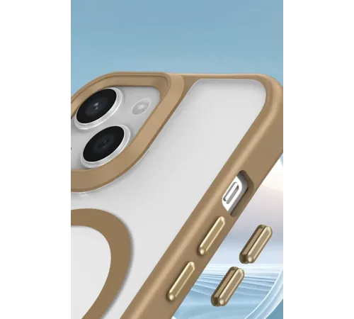 Apple iPhone 15 Plus Kılıf Enka Magsafe Silikon Kılıf - Desert