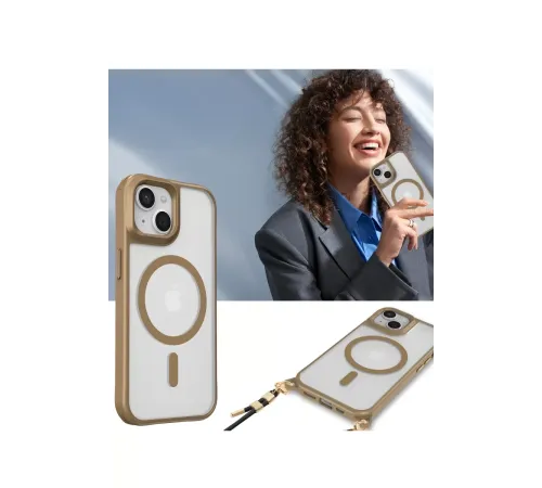 Apple iPhone 15 Plus Kılıf Enka Magsafe Silikon Kılıf - Desert