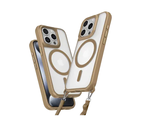Apple iPhone 15 Pro Max Kılıf Enka Magsafe Silikon Kılıf - Desert
