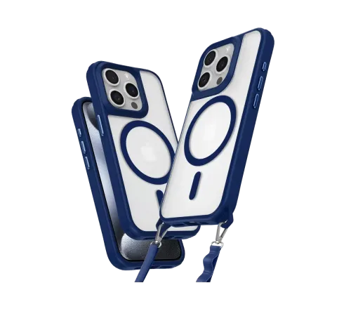 Apple iPhone 15 Pro Max Kılıf Enka Magsafe Silikon Kılıf - Lacivert
