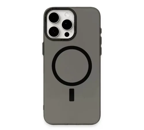 Apple iPhone 15 Pro Kılıf Anka PC Magneticsafe Sert Metal Kapak - Siyah