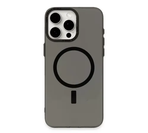 Apple iPhone 15 Pro Kılıf Anka PC Magneticsafe Sert Metal Kapak - Siyah