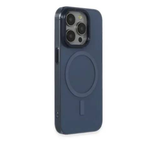 Apple iPhone 15 Pro Kılıf Anka PC Magneticsafe Sert Metal Kapak - Lacivert