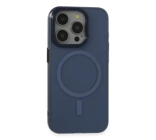 Apple iPhone 15 Pro Kılıf Anka PC Magneticsafe Sert Metal Kapak - Lacivert