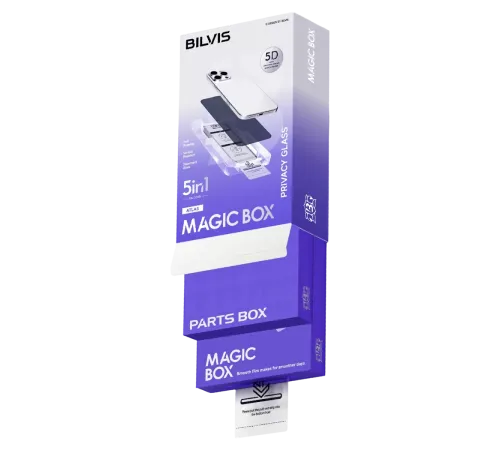 Apple iPhone 13 Pro Max Bilvis 5in1 5D Magic Hayalet Cam Ekran Koruyucu - Siyah