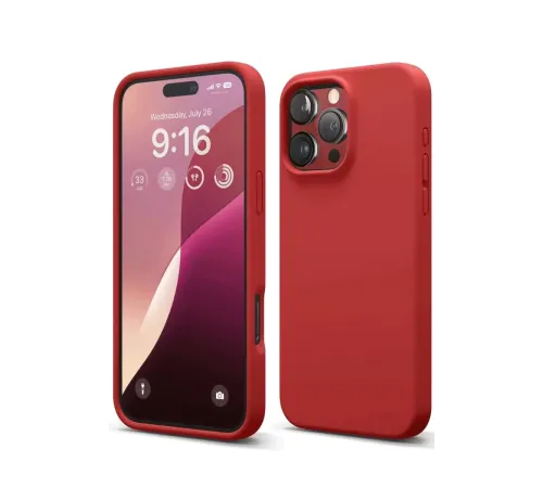 Apple iPhone 16 Pro Kılıf First Silikon - Kırmızı