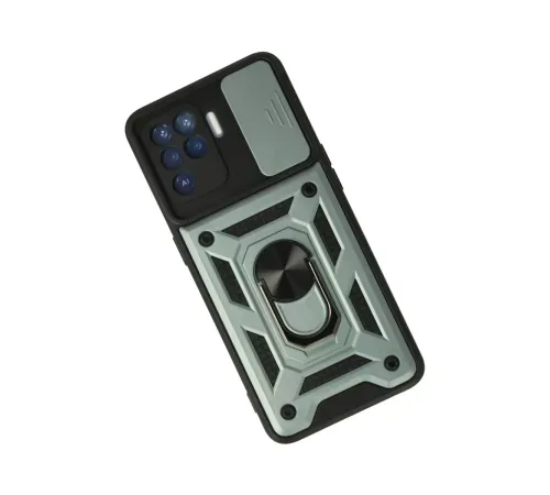 Reno 5 Lite Kılıf Pars Lens Yüzüklü Silikon - Yeşil