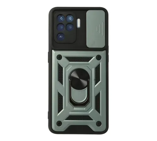 Reno 5 Lite Kılıf Pars Lens Yüzüklü Silikon - Yeşil