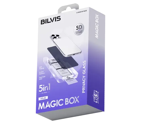 Apple iPhone 17 Air Bilvis 5in1 5D Magic Hayalet Cam Ekran Koruyucu - Siyah
