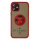 Apple iPhone 12 Mini Kılıf Montreal Yüzüklü Silikon Kapak - Kırmızı