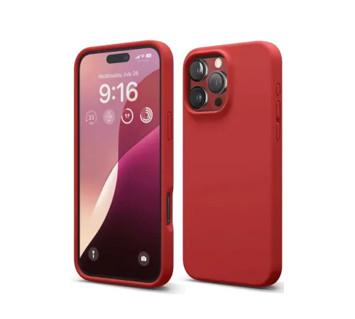Apple iPhone 16 Pro Max Kılıf First Silikon - Kırmızı