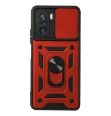Xiaomi Poco F3 Kılıf Pars Lens Yüzüklü Silikon - Kırmızı